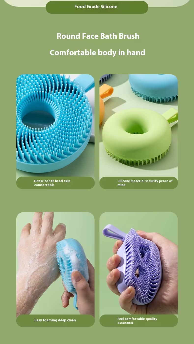 XS3004 soft silicon face body shower bath use brush (2)