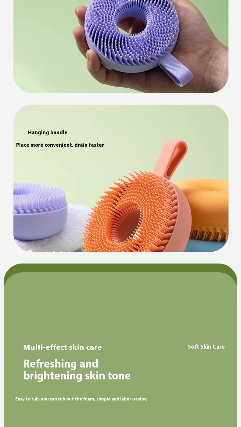 XS3004 soft silicon face body shower bath use brush (5)