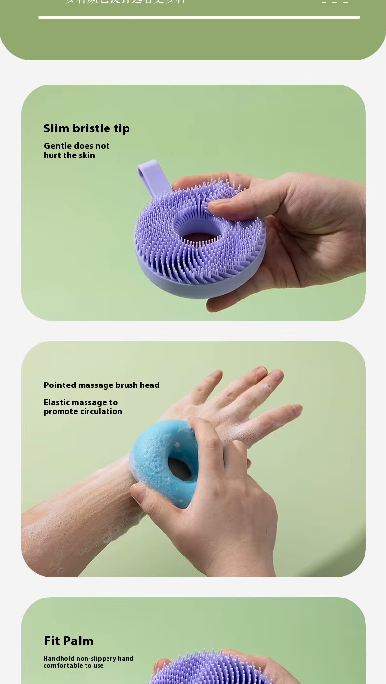 XS3004 soft silicon face body shower bath use brush (4)