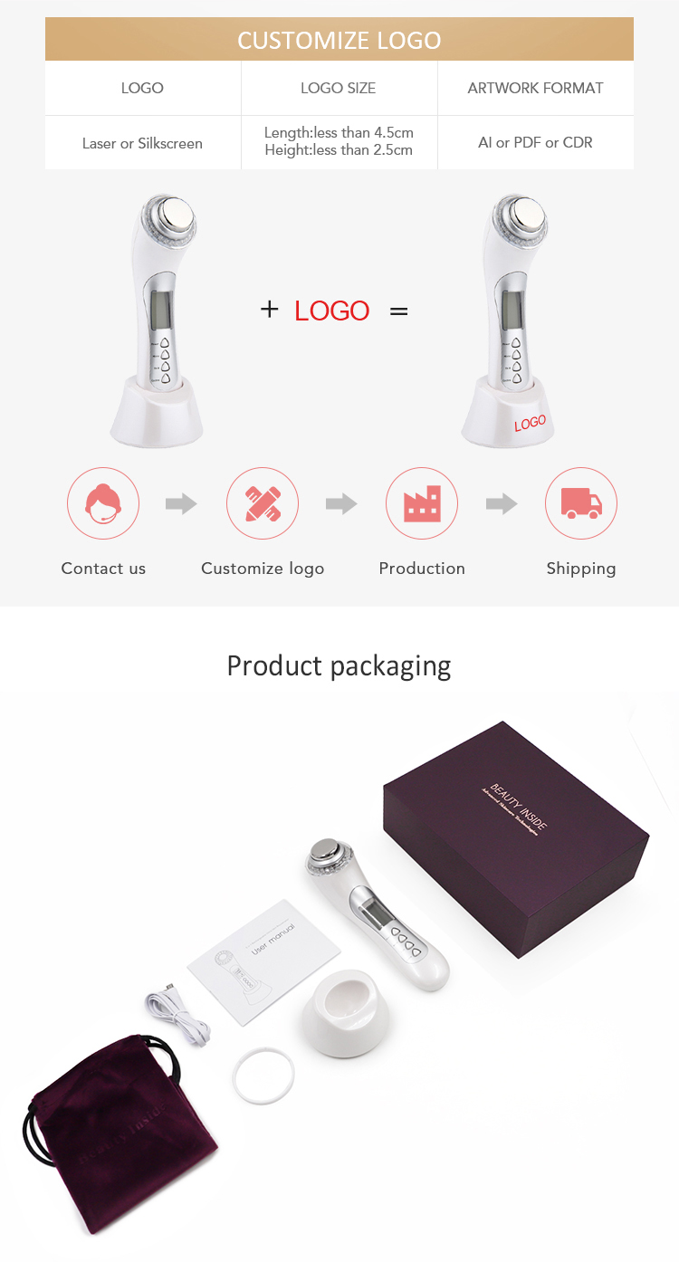 XS5004 Portable 5in1 Ultrasonic Photon Therapy Microcurrent Face Massaager (8)