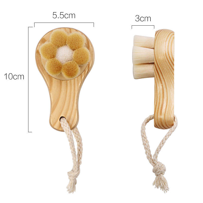 XS2005 wooden handle ultra soft fiber facial brush