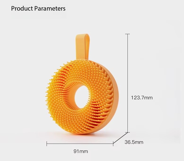 size of silicon donut scalp body use bath brush