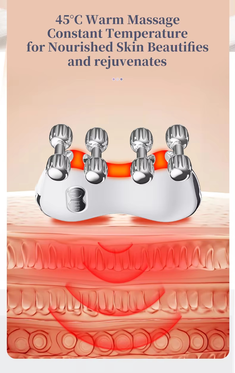 5-in-1 LED Light Therapy EMS Microcurrent Vibrating Face Massage Roller