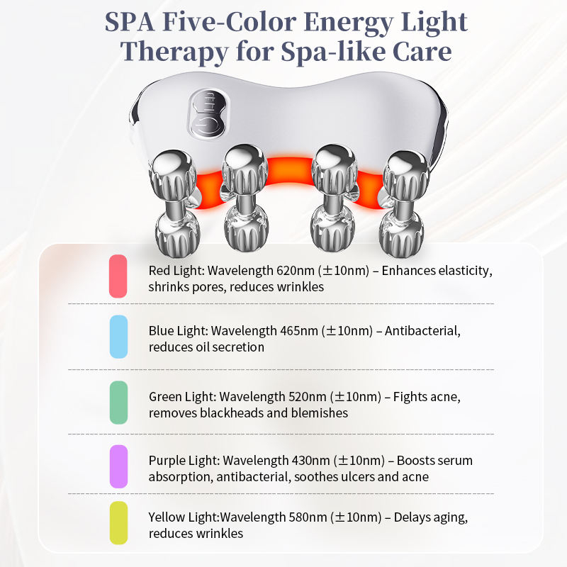 5-in-1 LED Light Therapy EMS Microcurrent Vibrating Face Massage Roller