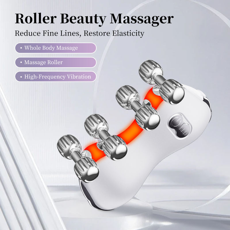 5-in-1 LED Light Therapy EMS Microcurrent Vibrating Face Massage Roller