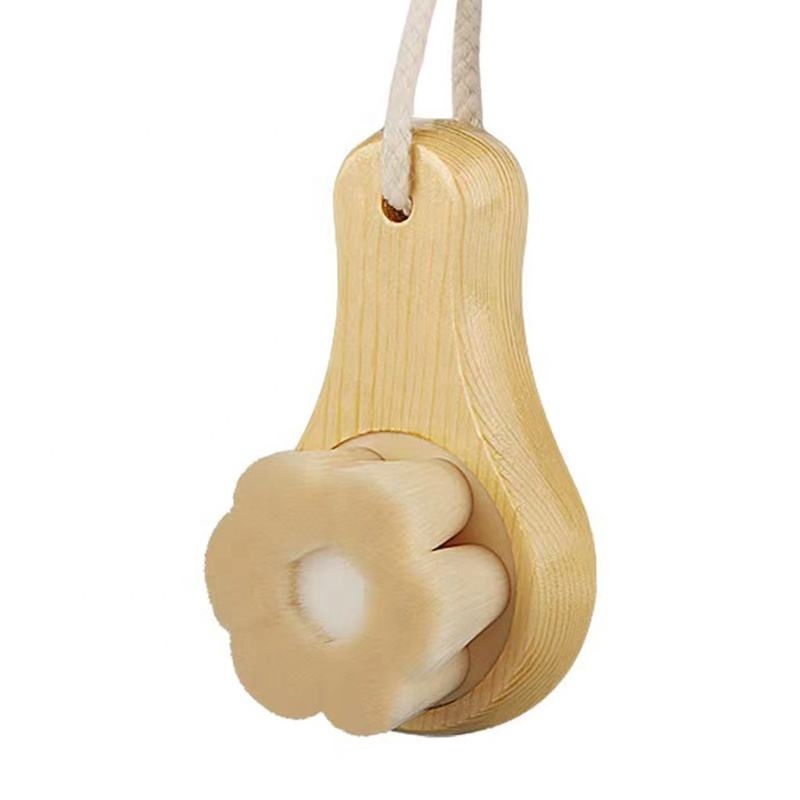 Wood Handle Ultra Soft Manual Face Exfoliator Cleansing Brush