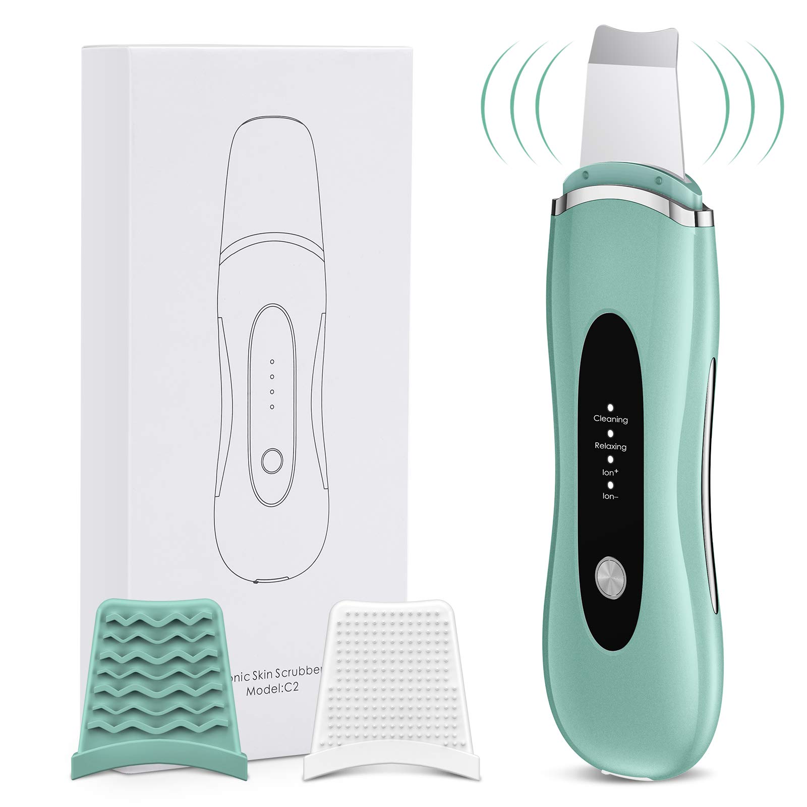 Custom Logo 4-in-1 Ultrasonic Pore Cleaner & Ion Beauty Skin Spatula