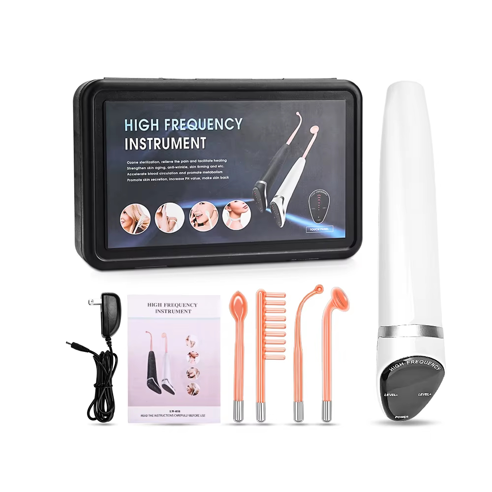  Touch Control 12W High Frequency Facial Wand Ozone Therapy Device for Acne & Scalp Care