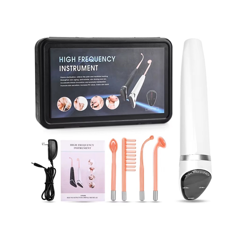 Touch Control 12W High Frequency Facial Wand Ozone Therapy Device for Acne & Scalp Care