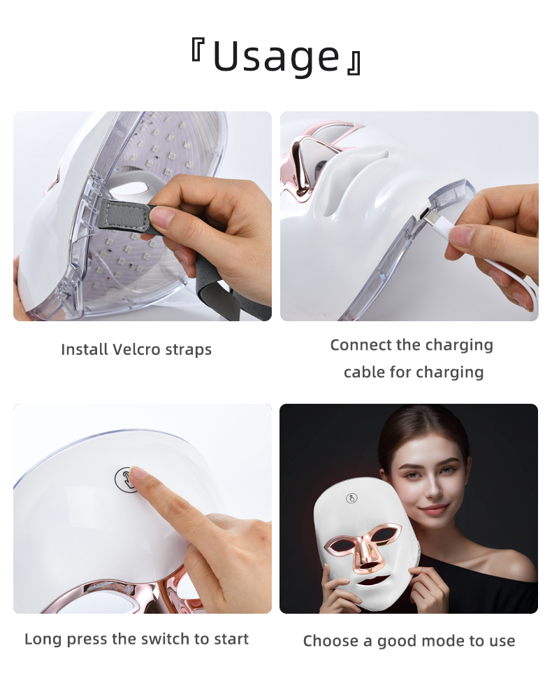 Wireless 7 Color LED Photon Beauty Facial Mask  Skin Renew and Acne Treatment