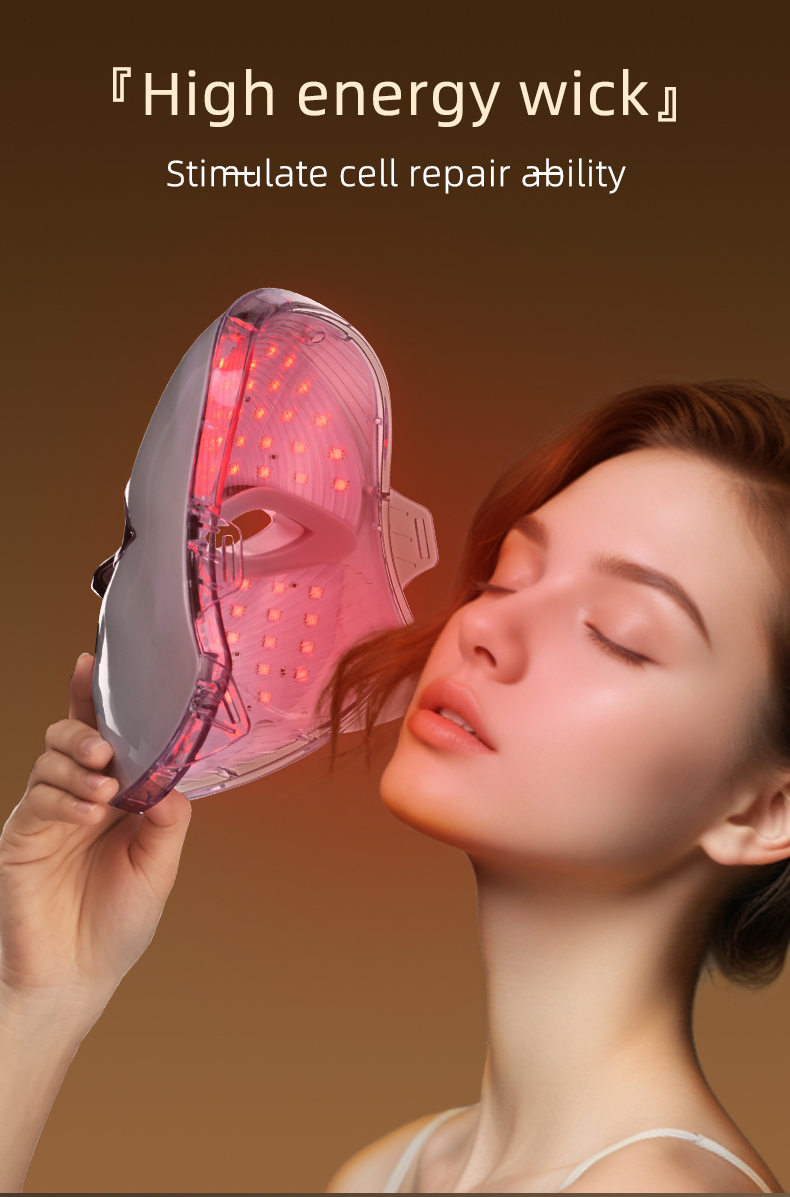 Wireless 7 Color LED Photon Beauty Facial Mask  Skin Renew and Acne Treatment