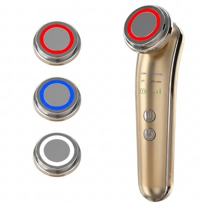  Ion Therapy EMS Microcurrent Facial Beauty Device with Thermal Massage and 3-Color LED Therapy