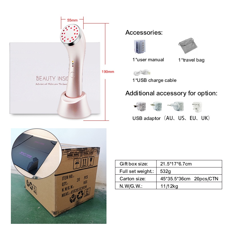 45°C Thermal Infrared & Red Light Therapy Facial Massager