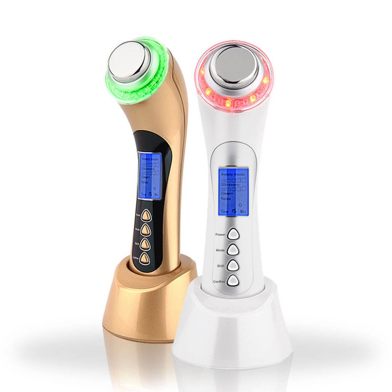 Portable 5in1 Ultrasonic Photon Therapy Microcurrent Face Massaager