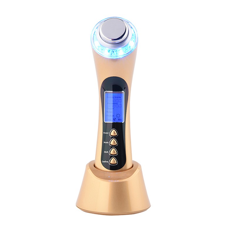 Portable 5in1 Ultrasonic Photon Therapy Microcurrent Face Massaager