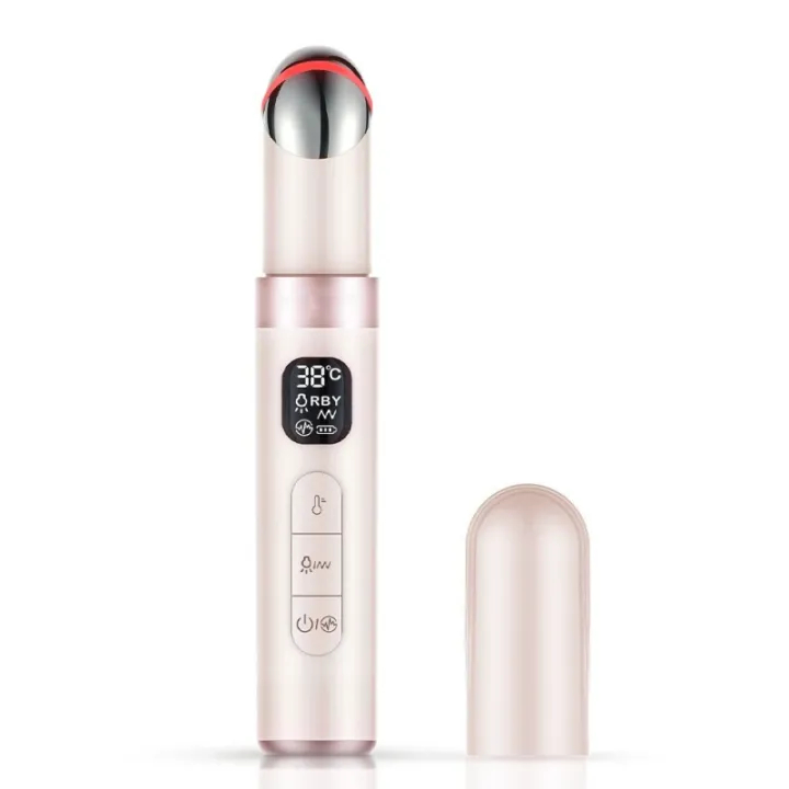 EMS Eye Massager Beauty Wand with Red Blue Light for Under Eye Care