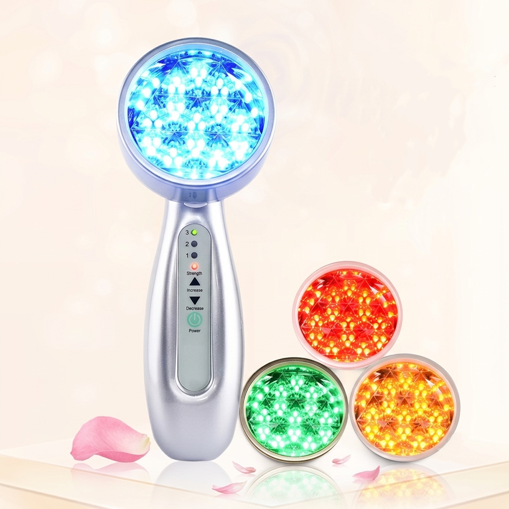 Handheld 4 LED Color Light Therapy Skin Rejuvenate Device with Large 25cm² Treatment Area 