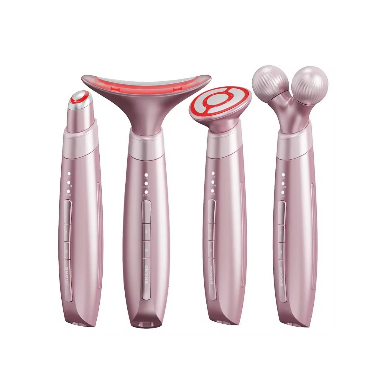 EMS Face & Neck Lifting Massager Electric Roller Massager 4-in-1 Interchangeable Heads