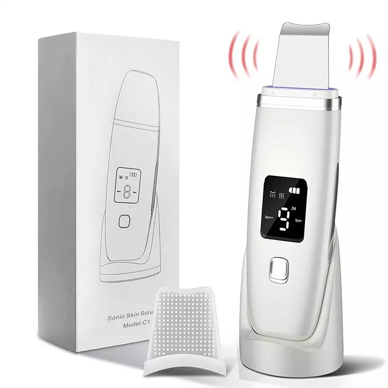  USB Rechargeable Skin Cleansing Ultrasonic Facial Spatula with LED Display