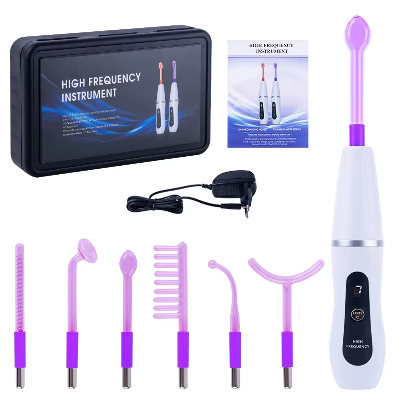 Wireless 6-in-1 Neon & Argon High Frequency Electrotherapy Face Body Wand