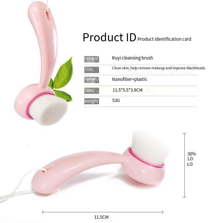  Soft Nano‑fiber Bristle Face Scrubber Deep Pore Exfoliating Washing Brush