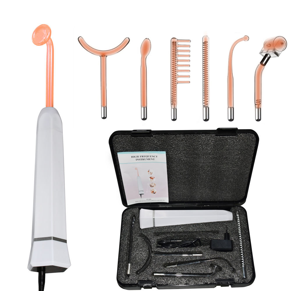 4-7pcs Darsonvals Instrument Alta Frecuencia Facial Wand for Acne Spot Freckle Reduce 