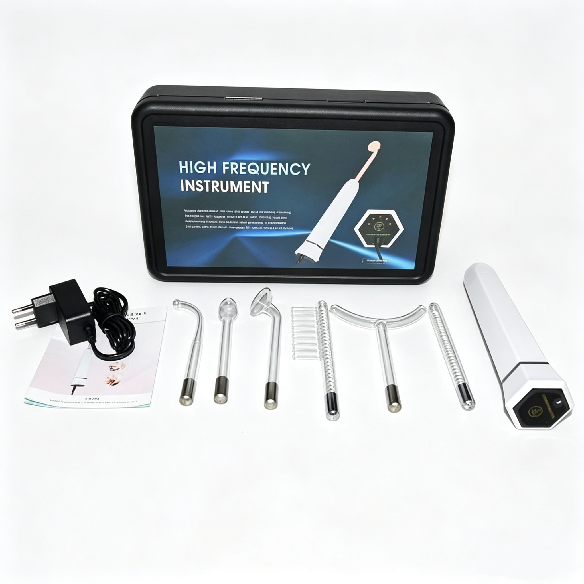 4-7pcs Darsonvals Instrument Alta Frecuencia Facial Wand for Acne Spot Freckle Reduce 