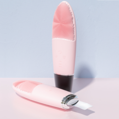 2-in-1 Waterproof Ultrasonic Skin Scrubber & Silicone Cleansing Brush
