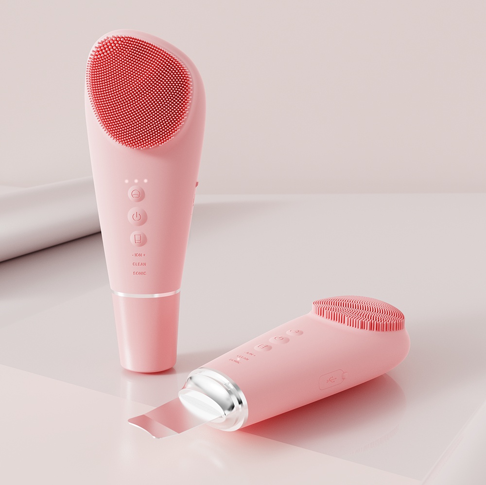 2-in-1 Ultrasonic Skin Scrubber Facial Cleansing Device