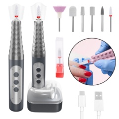 18000 RPM Portable Electric Nail Drill Pen with Charging Base & 6 heads