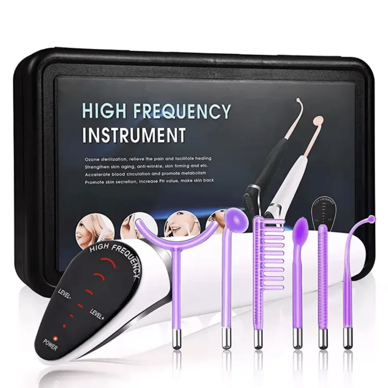 Touch Control 12W High Frequency Facial Wand Ozone Therapy Device for Acne & Scalp Care
