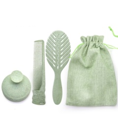 3-in-1 Detangling Hair Brush Comb Scalp Massager Eco Friendly Wheat Straw Kit