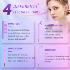 Professional 4in1 High Frequency Facial Scalp Wand Machine Home Salon Spa Use