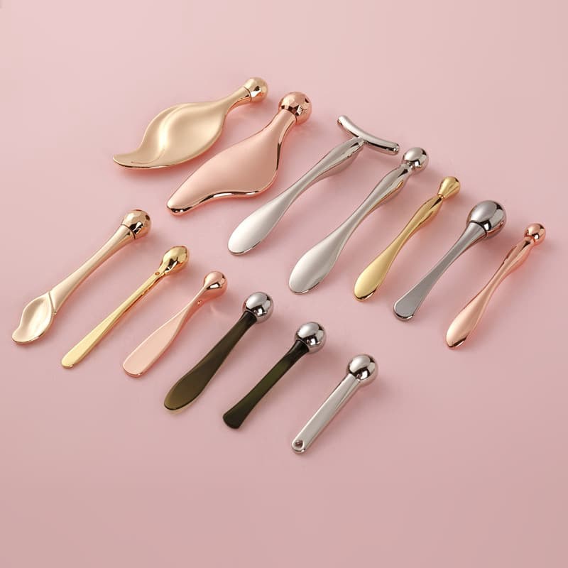 Wholesale Metal Eye Cream Applicator Stick Cosmetic Spatula Tool & Eye Massage Roller 