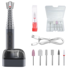 18000 RPM Portable Electric Nail Drill Pen with Charging Base & 6 heads