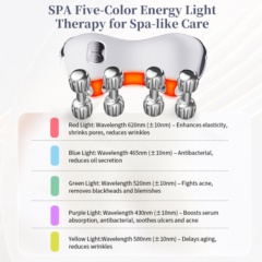5-in-1 LED Light Therapy EMS Microcurrent Vibrating Face Massage Roller