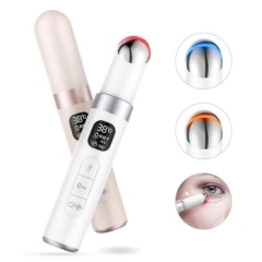 EMS Eye Massager Beauty Wand with Red Blue Light for Under Eye Care